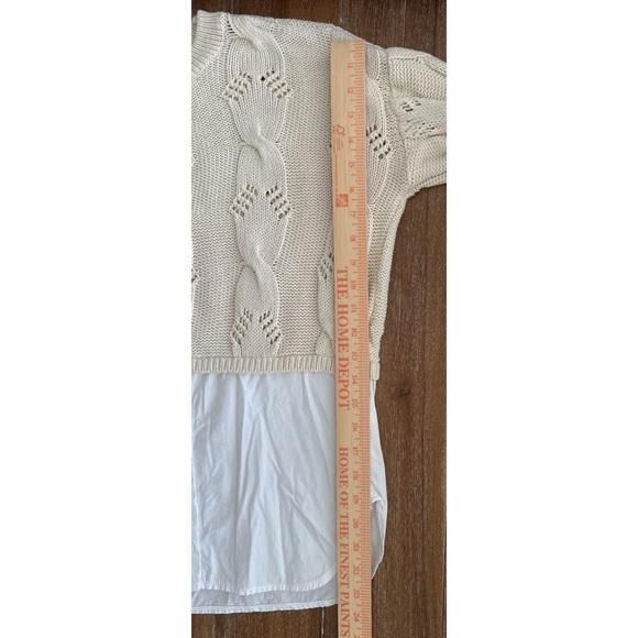 ANTHROPOLOGIE PILCRO Cable Twofer Sweater Ivory | XXS - Picture 14 of 14